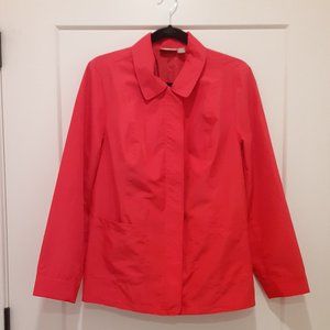 CHICO'S pink-red short zip-up rain jacket (M)